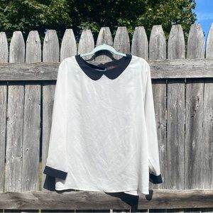 Elegant White and Black Women's Top